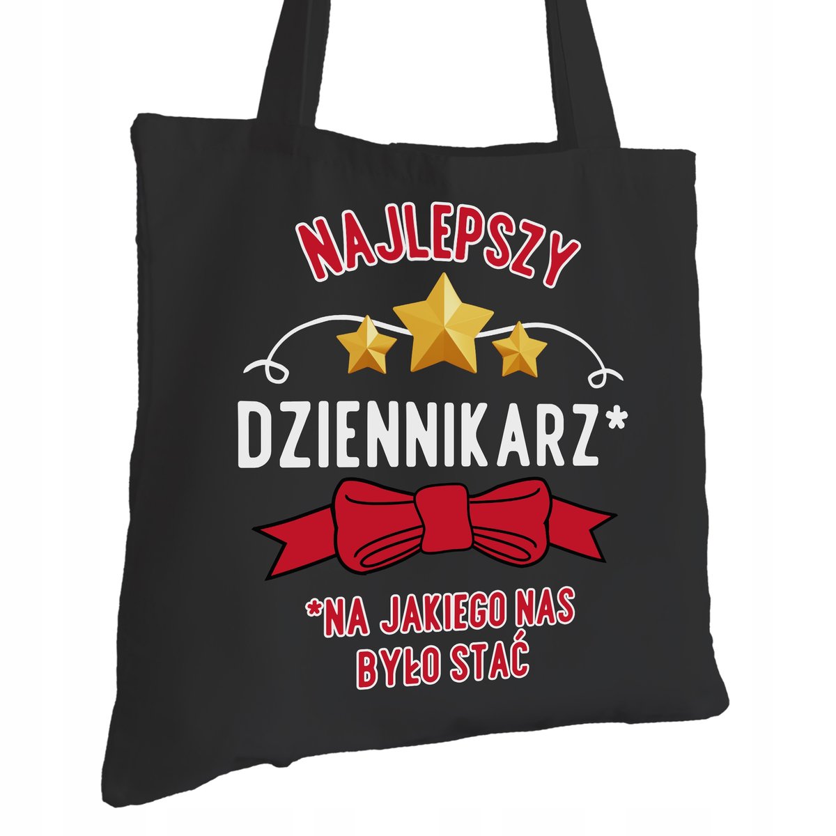 Torba Bawełniana dla Dziennikarza Czarna Prezent ekologiczna Trwały Nadruk