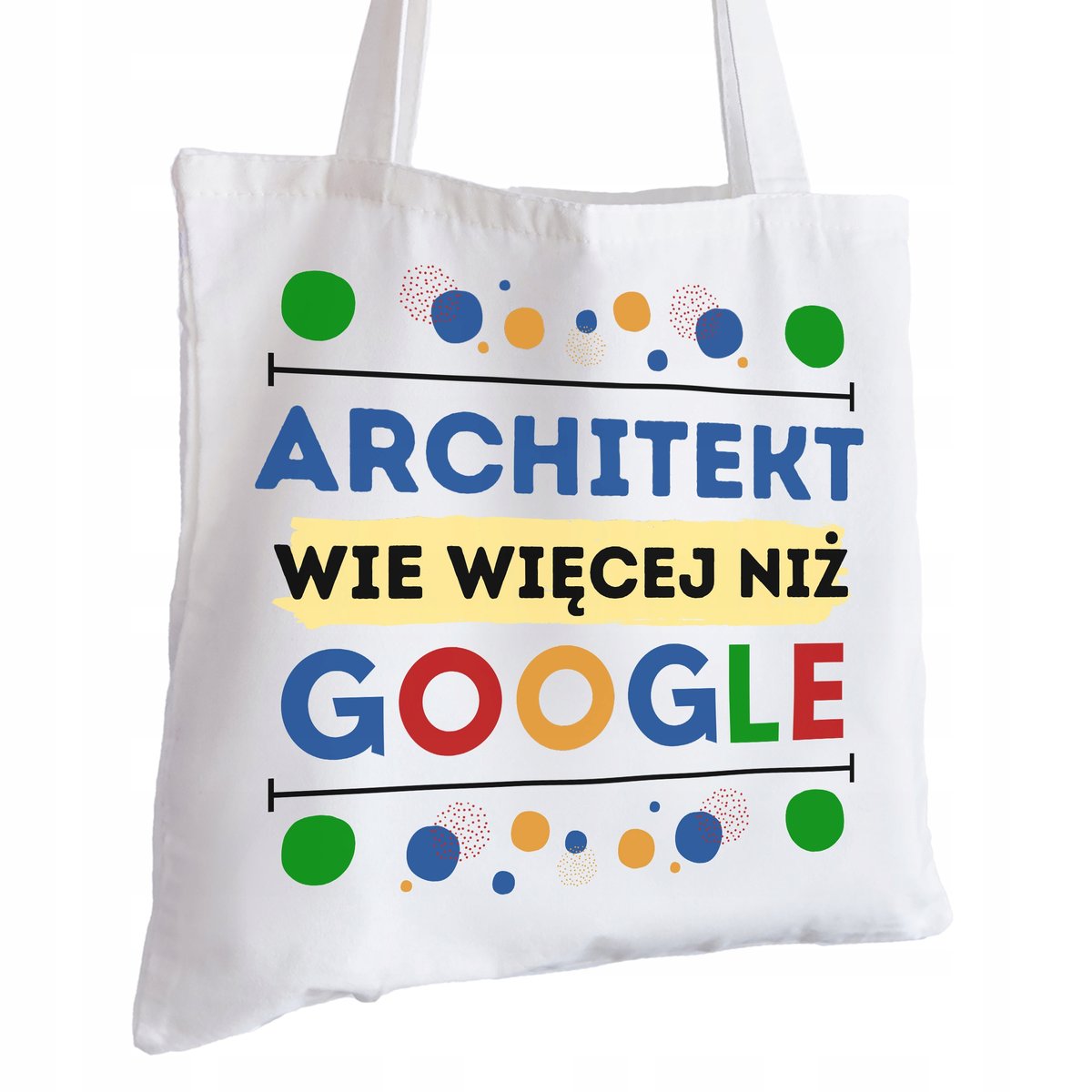 Torba Bawełniana biała dla Architekta Na Prezent ekologiczna Trwały Nadruk