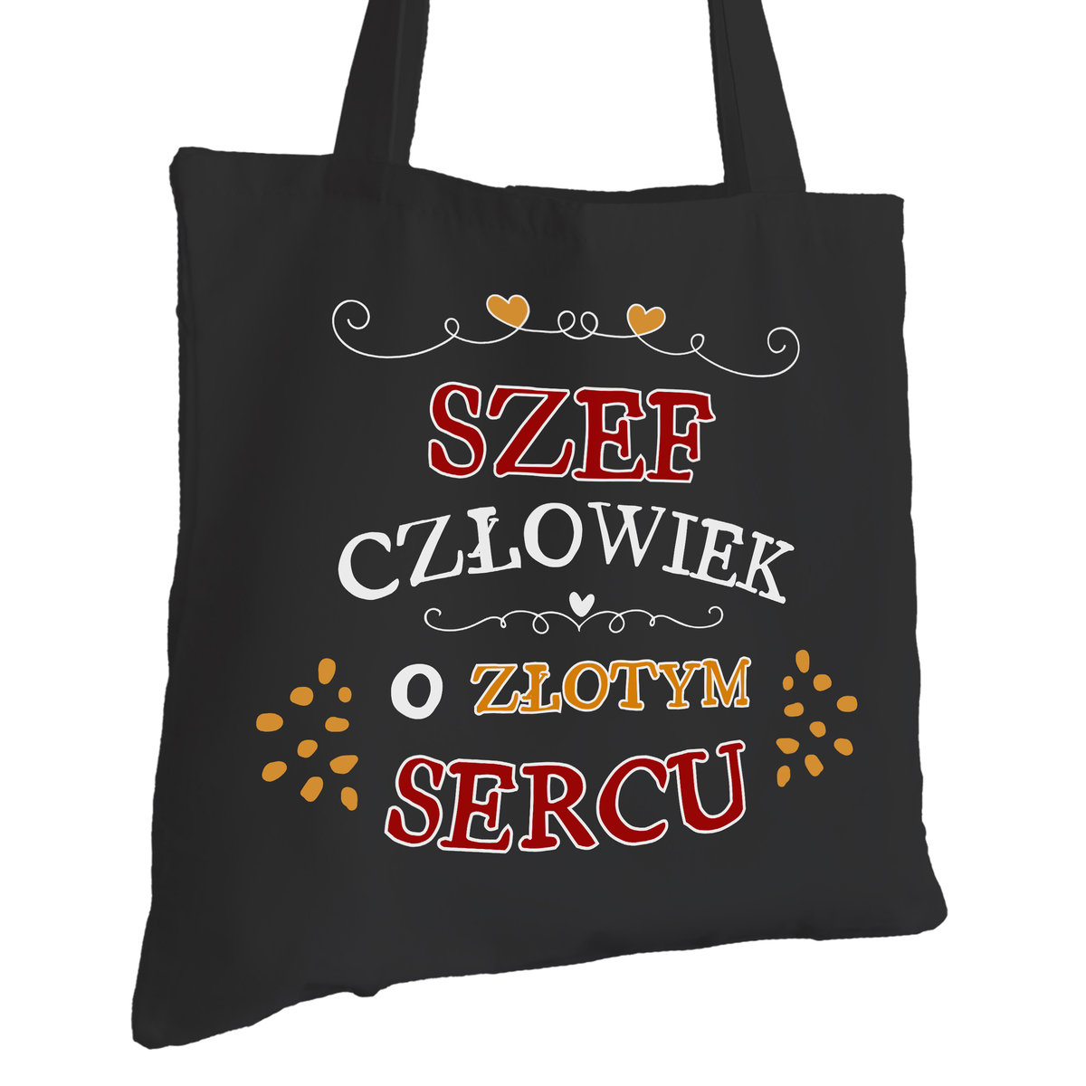 Torba Bawełniana dla Szefa Czarna Na Prezent Ekologiczna Trwały Nadruk