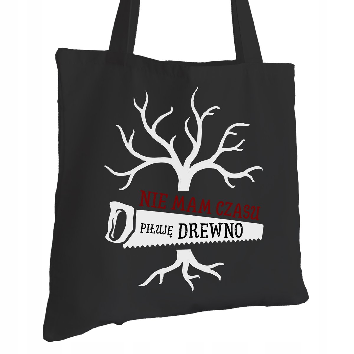 Torba Bawełniana dla Stolarza Czarna Na Prezent ekologiczna Trwały Nadruk