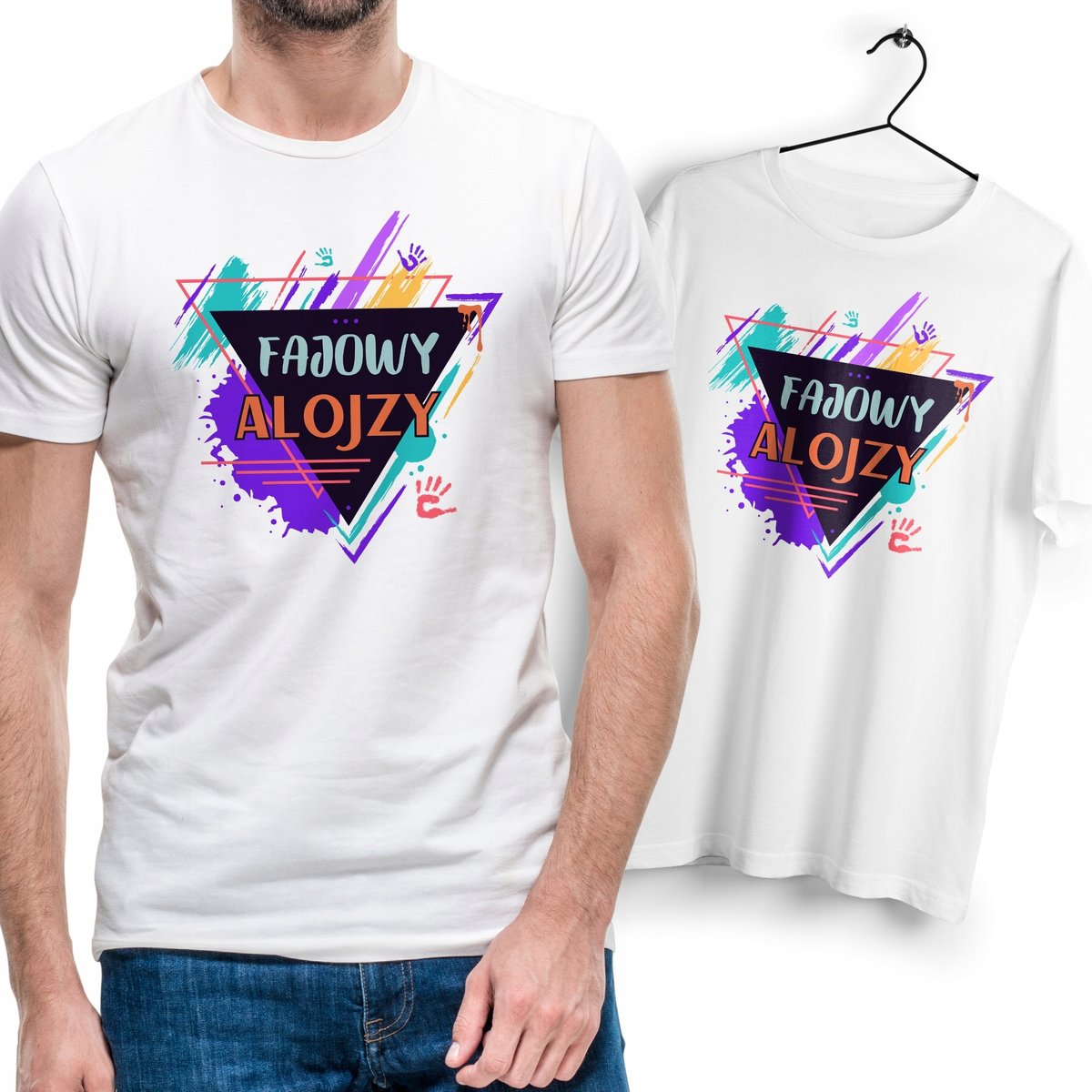 Koszulka Męska Biała Dla Alojzego T-Shirt Podkoszulek Nadruk Na Prezent