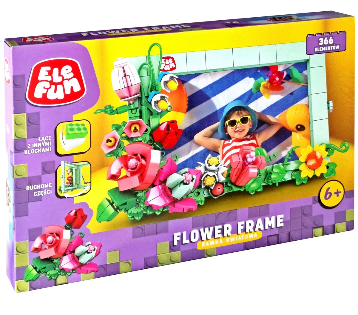 Klocki Ramka Kwiatowa ramka na zdjęcia z klocków 366 el. dzieci 6+ Elefun