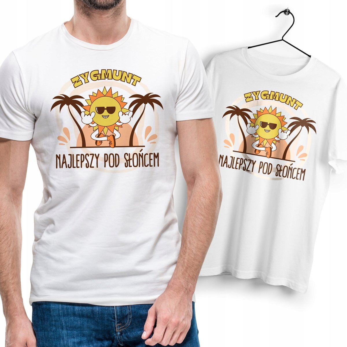 Koszulka Męska Biała Dla Zygmunta T-Shirt Podkoszulek Nadruk Na Prezent