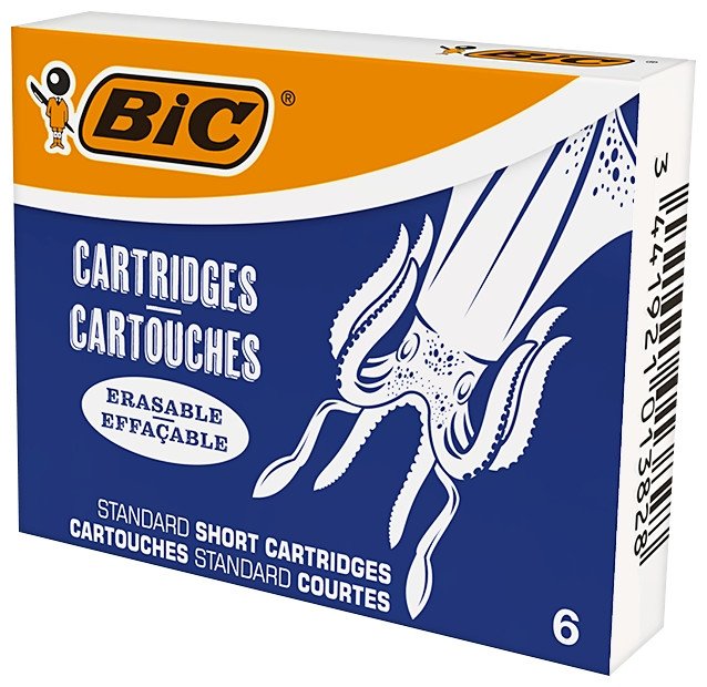 BIC, wkłady bic do pióra wiecznego krótkie niebieskie 6 szt.