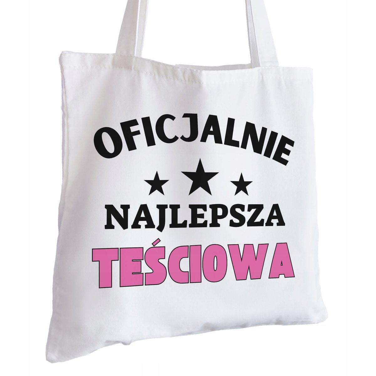 Torba Bawełniana biała dla Teściowej Na Prezent ekologiczna Trwały Nadruk