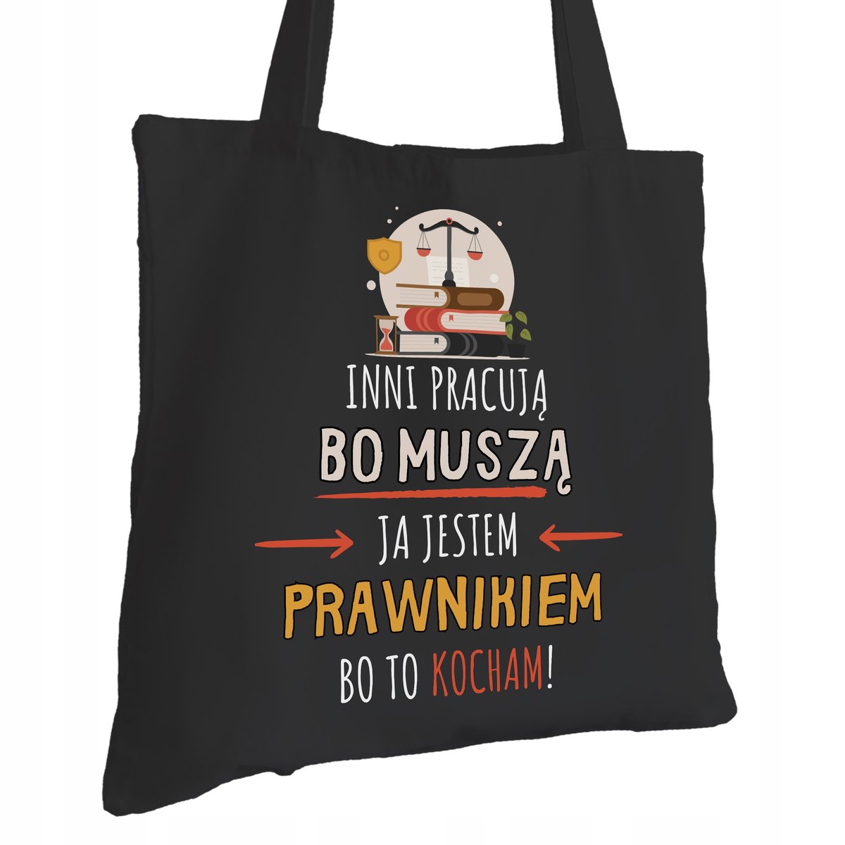 Torba Bawełniana dla Prawnika Czarna Na Prezent ekologiczna Trwały Nadruk