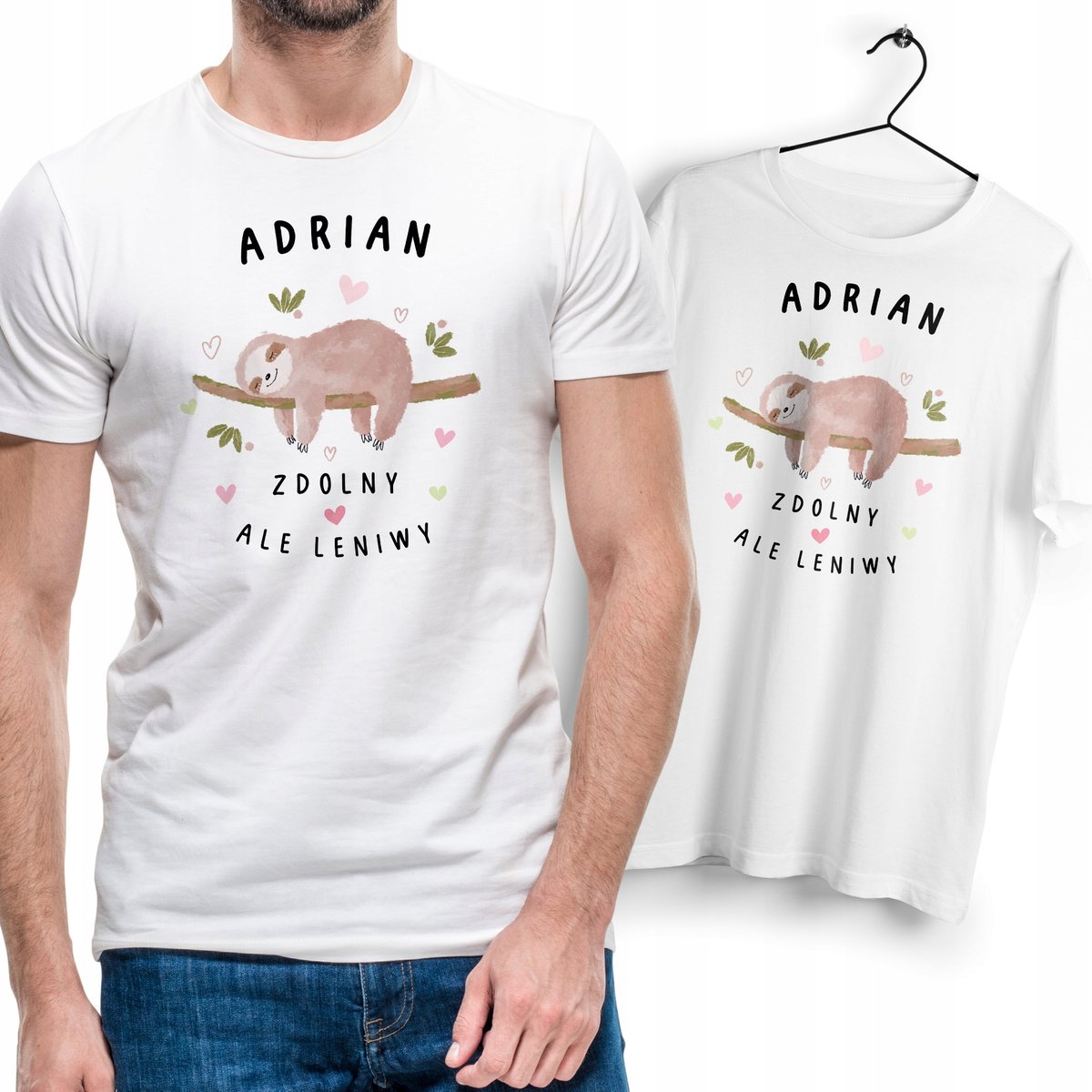 Koszulka Męska Biała Dla Adriana T-Shirt Podkoszulek Nadruk Na Prezent