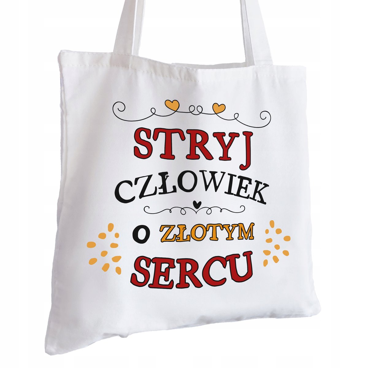 Torba Bawełniana biała dla Stryja Na Prezent ekologiczna Trwały Nadruk