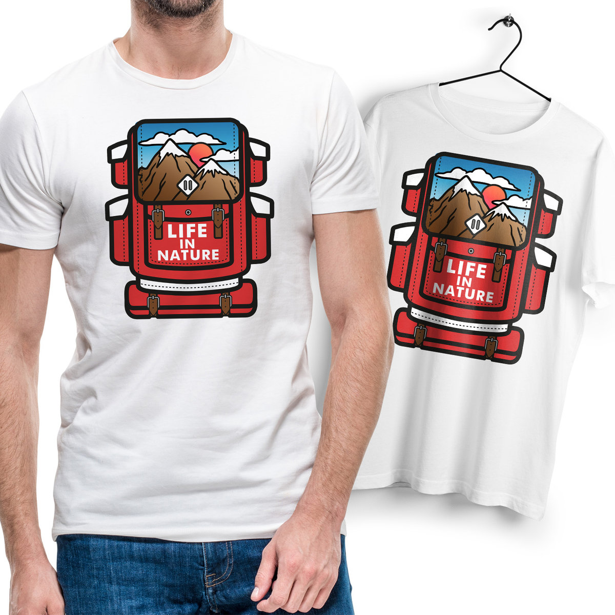 T-Shirt Podkoszulek Męski Outdoor living camping kemping góry Na Prezent