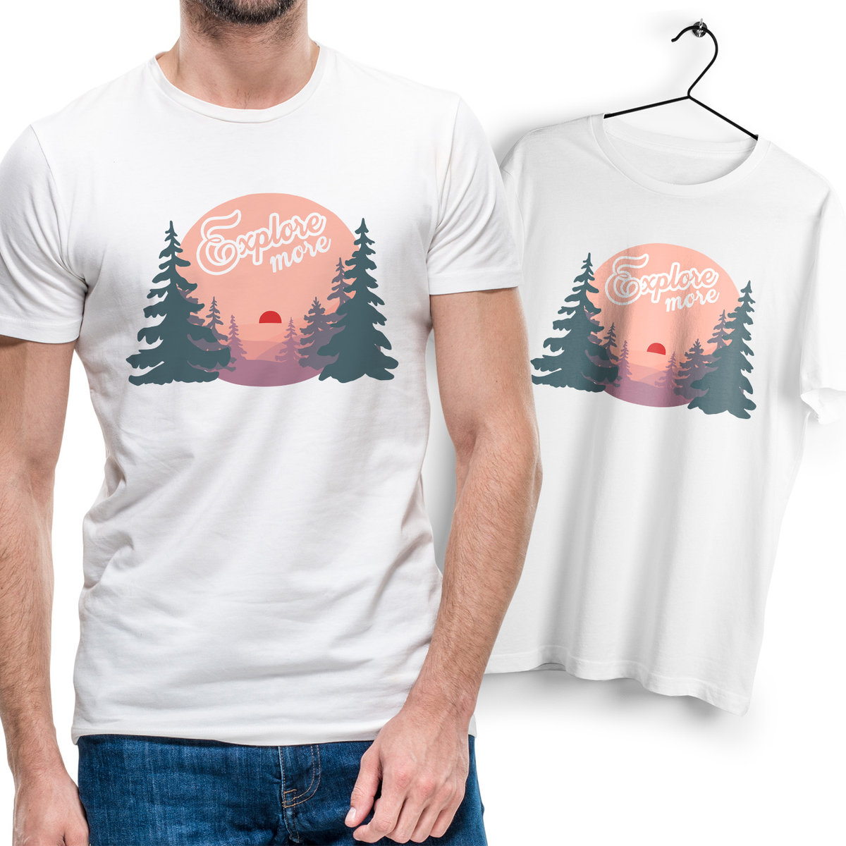 T-Shirt Podkoszulek Męski Outdoor living camping kemping góry Na Prezent