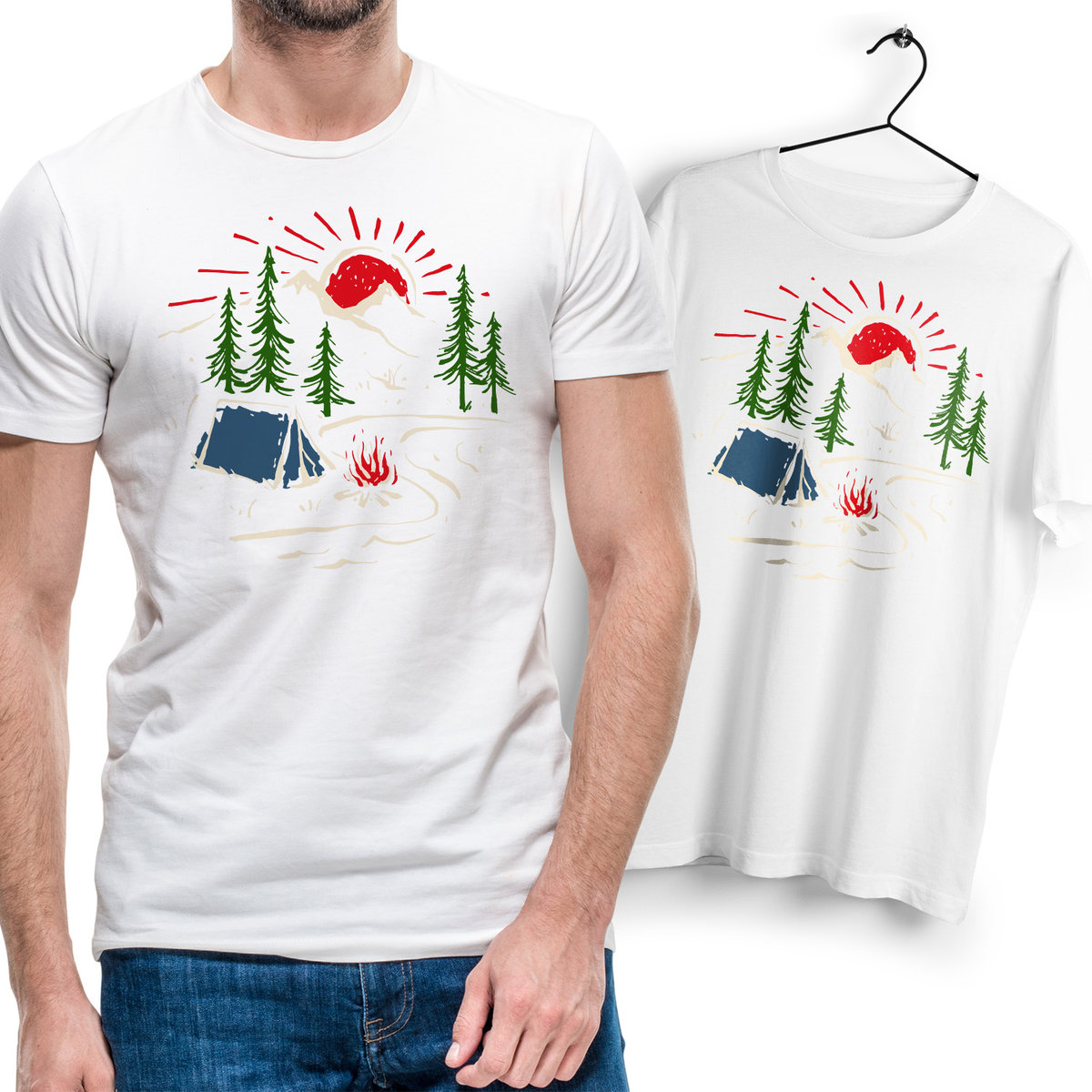 T-Shirt Podkoszulek Męski Outdoor living camping kemping góry Na Prezent