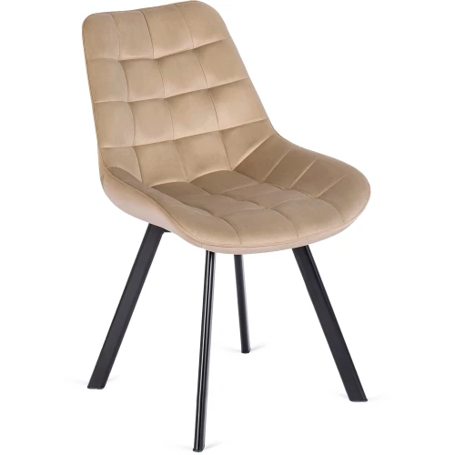 RICK Krzesło Beżowe Welurowe