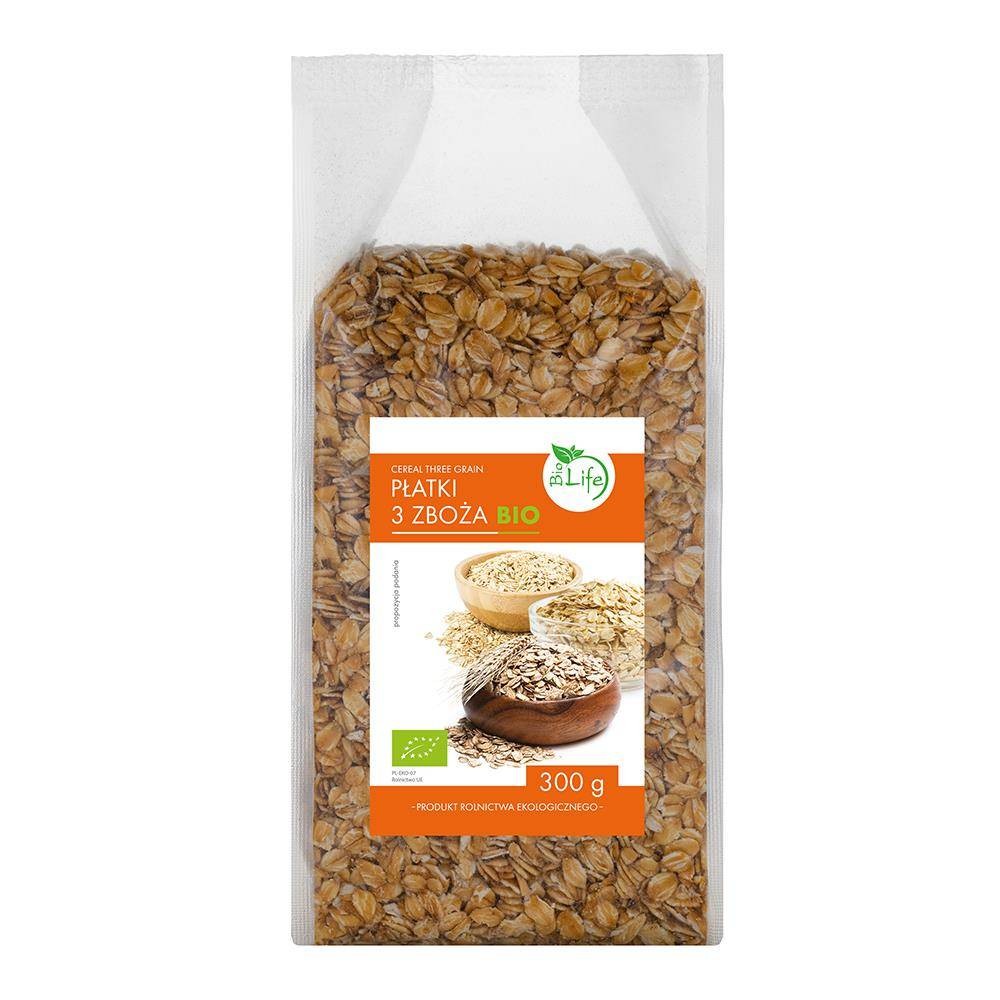 BioLife Płatki 3 zboża bio 300 g