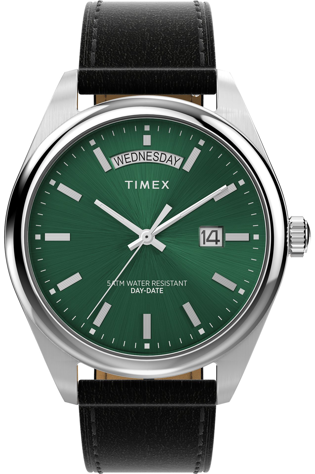 Zegarek Timex TW2W57300 Legacy Eco Leather Strap Green 41mm
