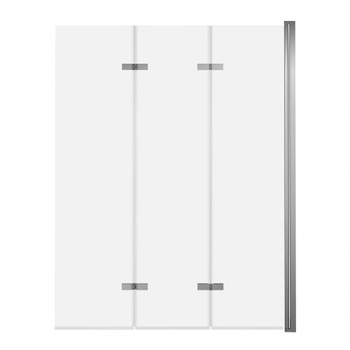 ADNaturalnie Parawan nawannowy trzyczęściowy składany SAJNO 100x150 cm szkło transparentne wykończenie CHROM z powłoką NANO SPW-003-100CH