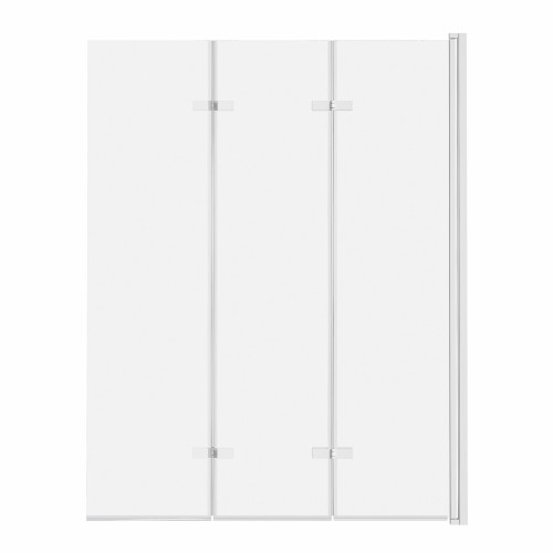 ADNaturalnie Parawan nawannowy trzyczęściowy składany SAJNO 100x150 cm szkło transparentne wykończenie BIAŁE z powłoką NANO SPW-003-100BI