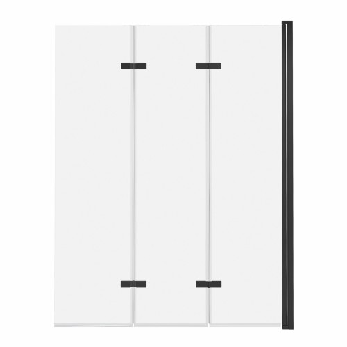 ADNaturalnie Parawan nawannowy trzyczęściowy składany SAJNO 100x150 cm szkło transparentne wykończenie CZARNE z powłoką NANO SPW-003-100CZ