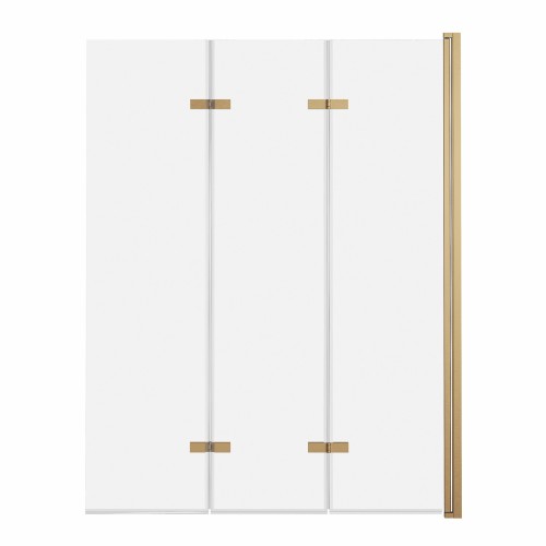 ADNaturalnie Parawan nawannowy trzyczęściowy składany SAJNO 100x150 cm szkło transparentne wykończenie ZŁOTE SZCZOTKOWANE z powłoką NANO SPW-003-100ZSZ