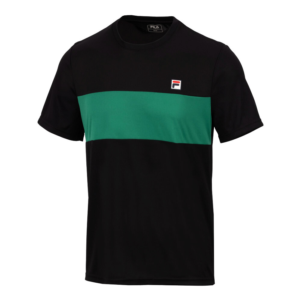 Koszulka męska Fila  T-Shirt Bosse Black/Green Jacket L