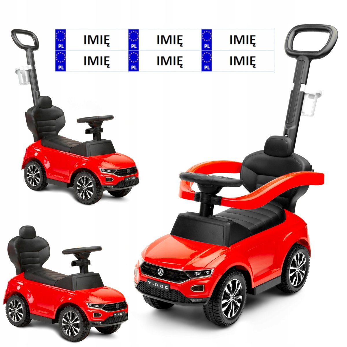 JEŹDZIK XL PCHACZ VW T-ROC 3w1 EKOSKÓRA AUTKO SAMOCHODZIK PREZENT NA ROCZEK