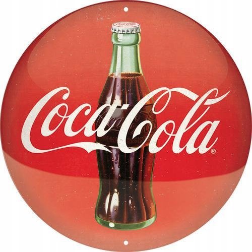 Tablica szyld COCA-COLA okrągły metalowy blacha 35 cm