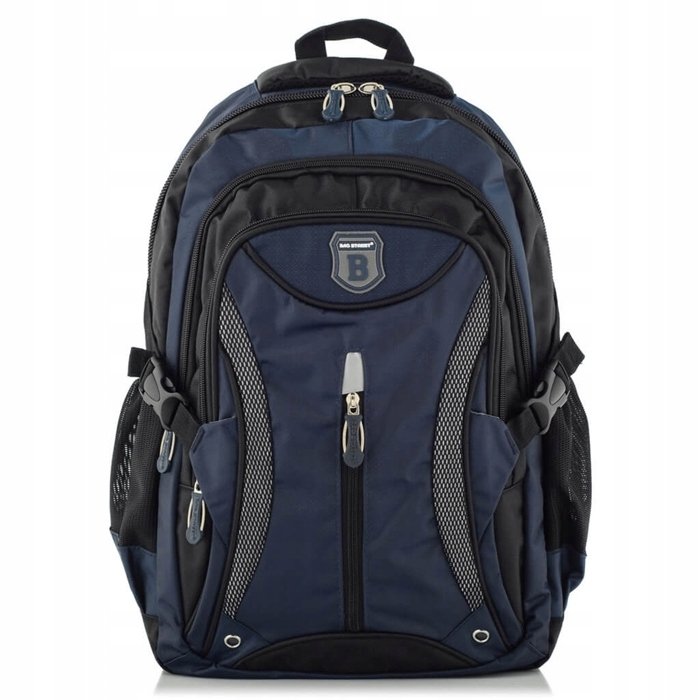 Plecak do Pracy Męski Granatowy Duży A4 Sportowy Wodoodporny Bag Street 67N