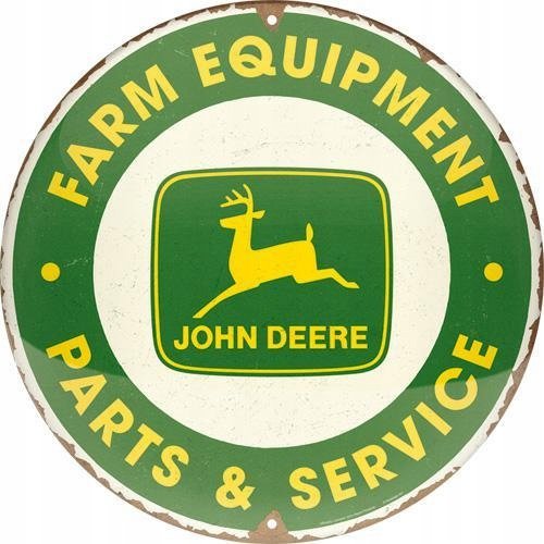 Tablica szyld JOHN DEERE okrągły metalowy blacha 35 cm