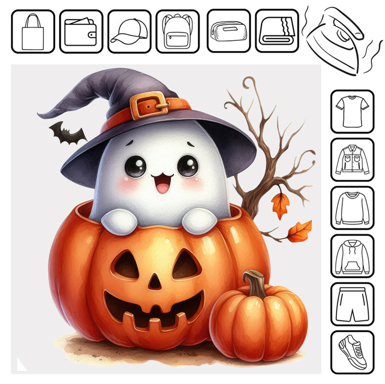 Naprasowanka Halloween Ghost Duch Miły 10 do 20cm