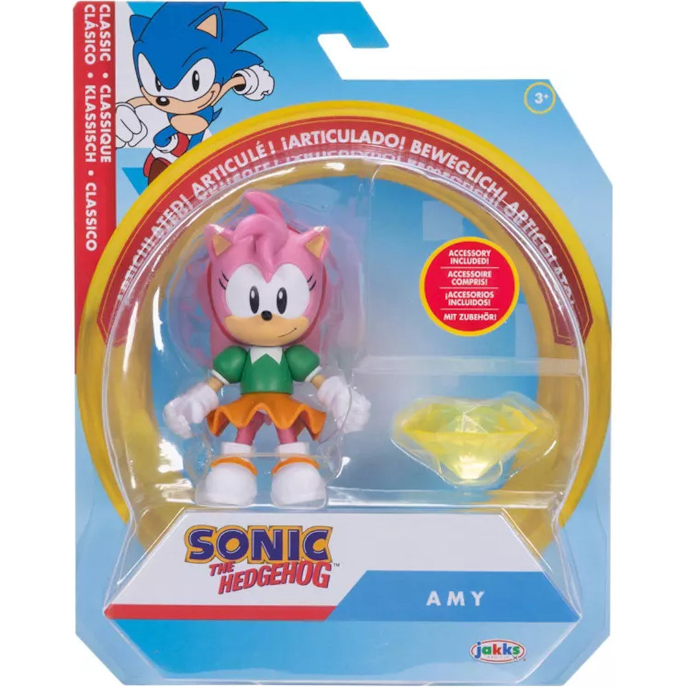 SONIC THE HEDGEHOG FIGURKA CLASSIC AMY + ŻÓŁTY SZMARAGD CHAOS EMERALD
