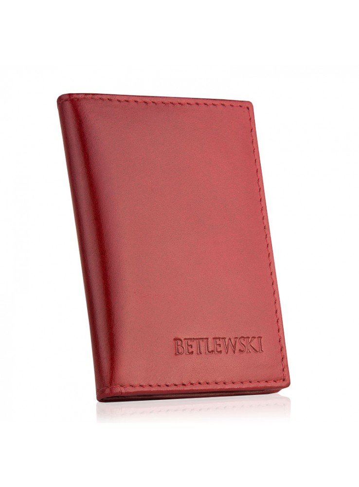 Betlewski, etui na karty, dokumenty, skórzane, czerwone