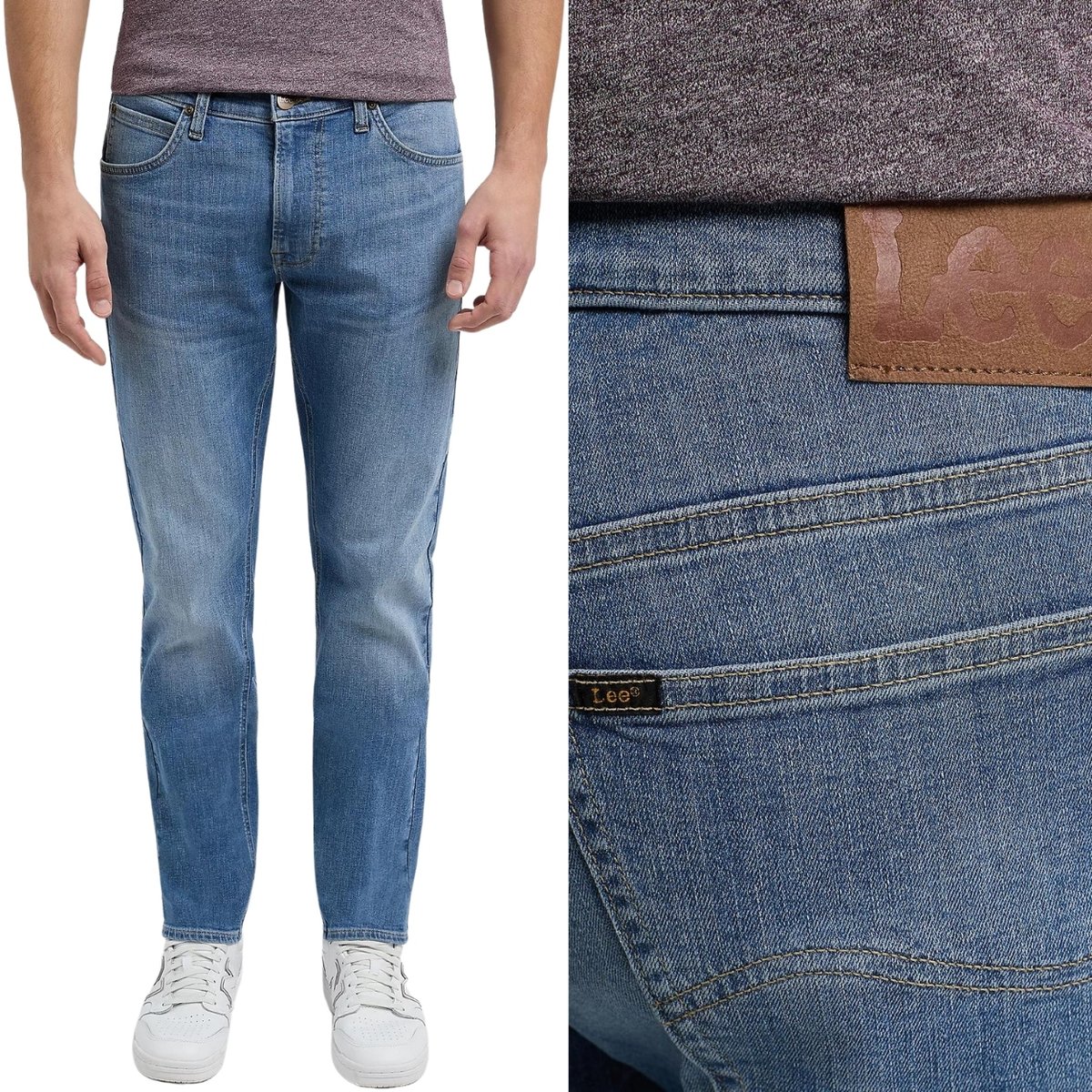 Lee DAREN REGULAR STRAIGHT Williamsburg PROSTE CIENKI BLUE DżINS W33 L30