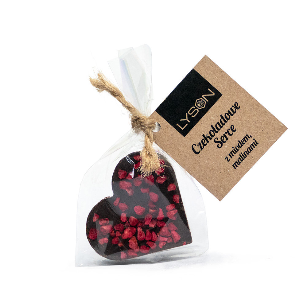 Serce ciemna czekolada z malinami 15g