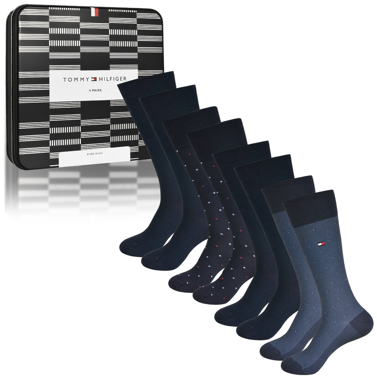 TOMMY HILFIGER Skarpety Męskie Zestaw Prezentowy 4 Pary Rozmiar 39/42