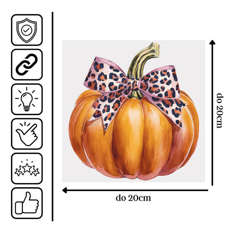 Naprasowanka Halloween Dynia Ozdoba Pomysł 4 do 20cm