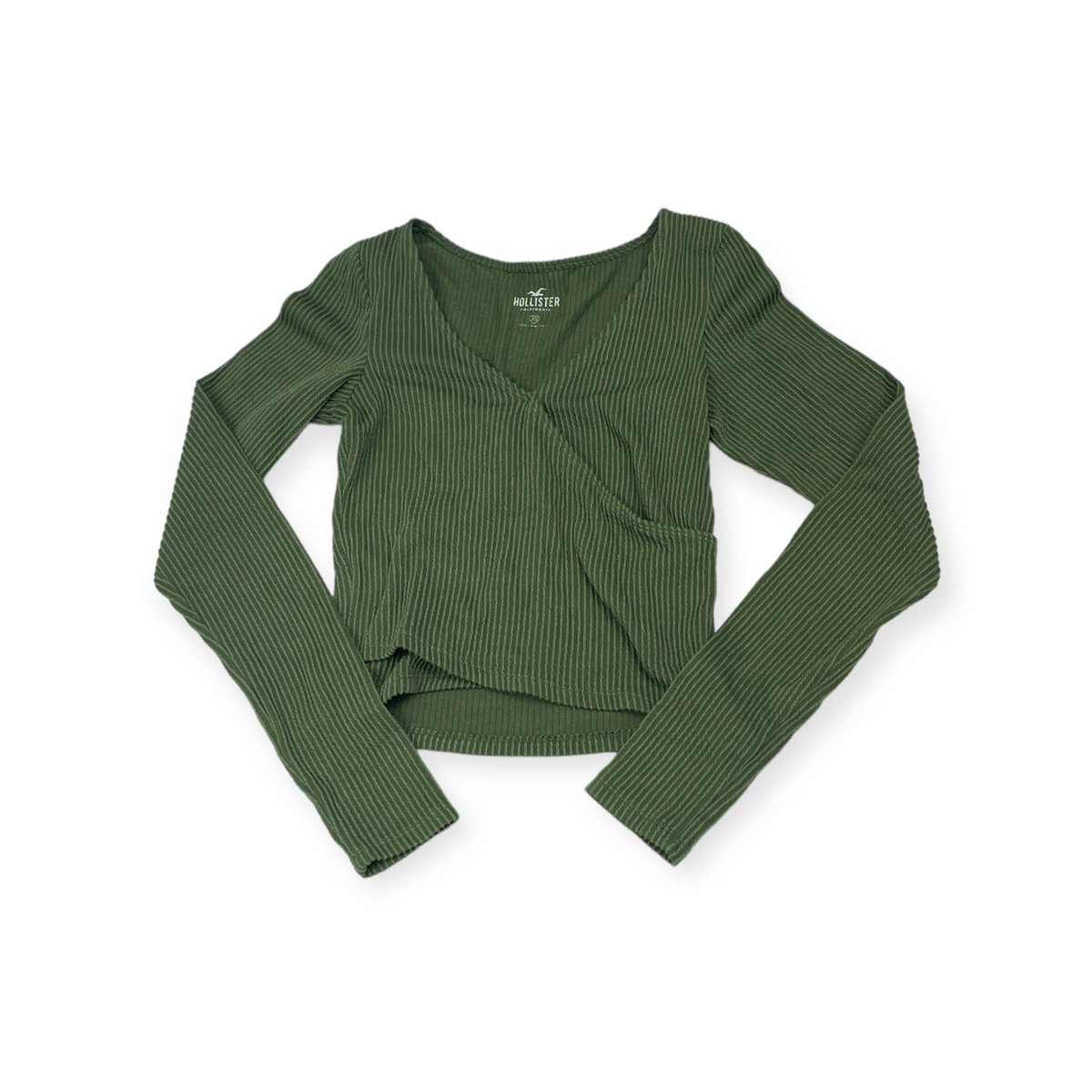 Zielona bluzka damska Top długi rękaw Hollister XS