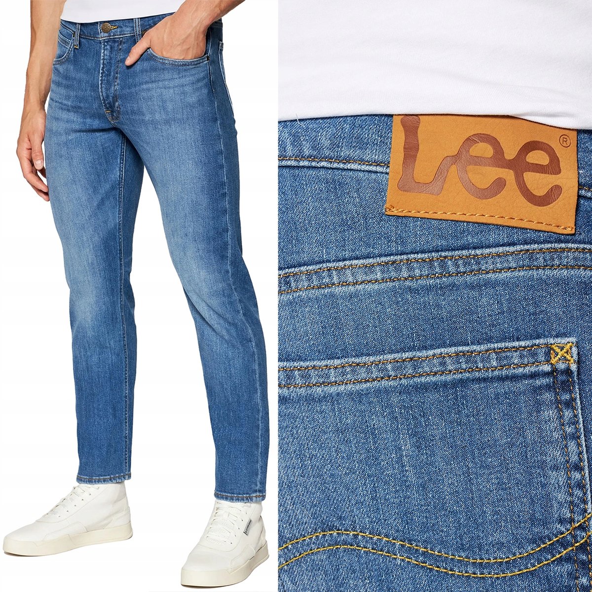 Lee DAREN ZIP FLY REGULAR Dark Freeport PROSTE BLUE DżINS W34 L32