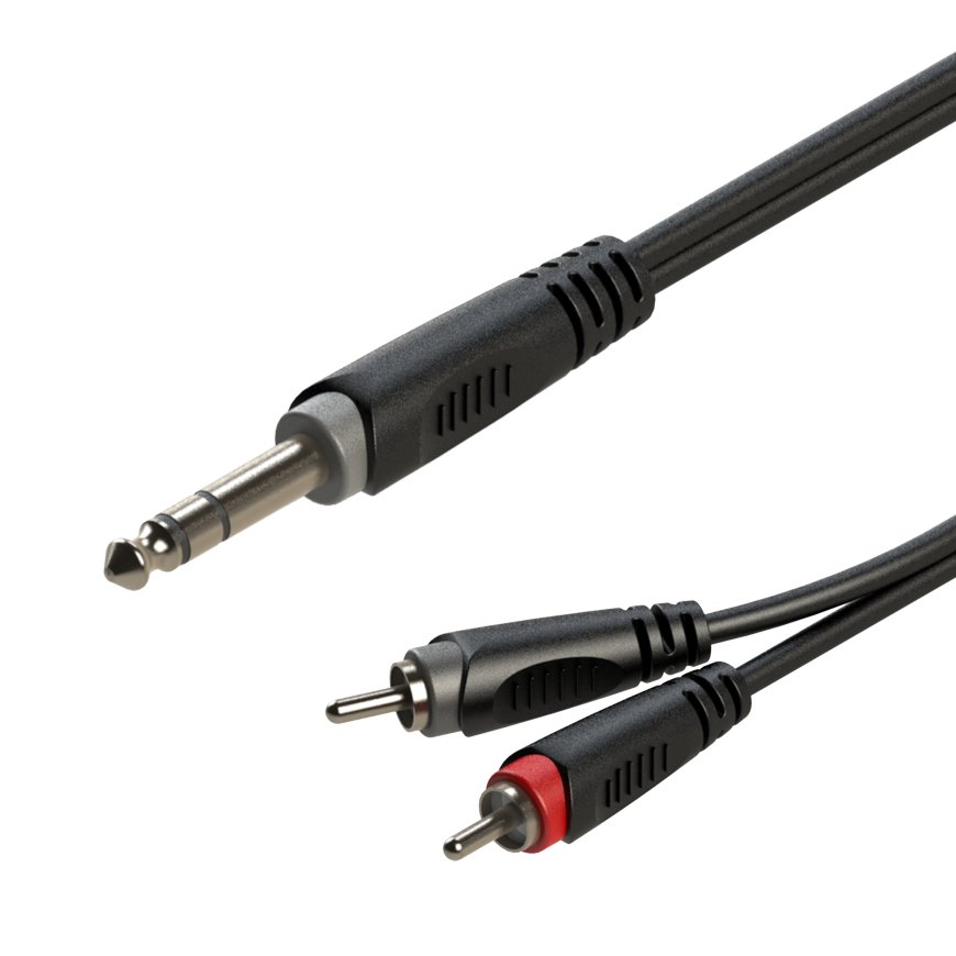 Kabel audio Jack 6.3mm stereo / 2 x RCA 3m Roxtone SAYC110L3