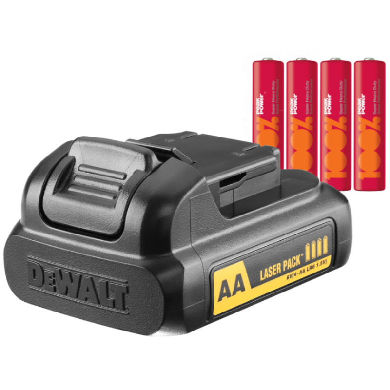 Adapter / zasobnik na baterie DeWALT + 4x baterie AA