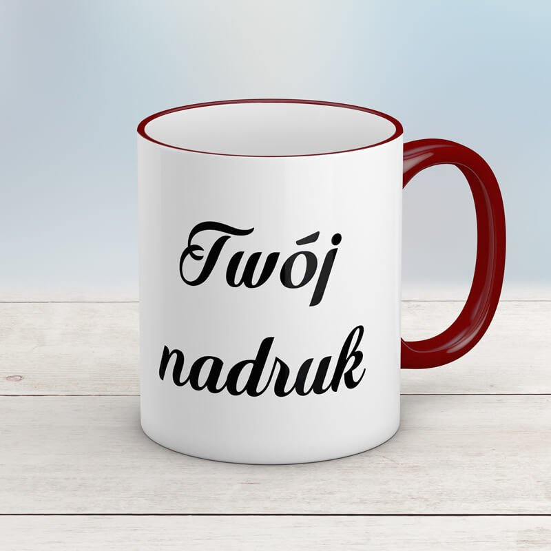 Kubek CLASSIC brązowym uszkiem z Twoim nadrukiem