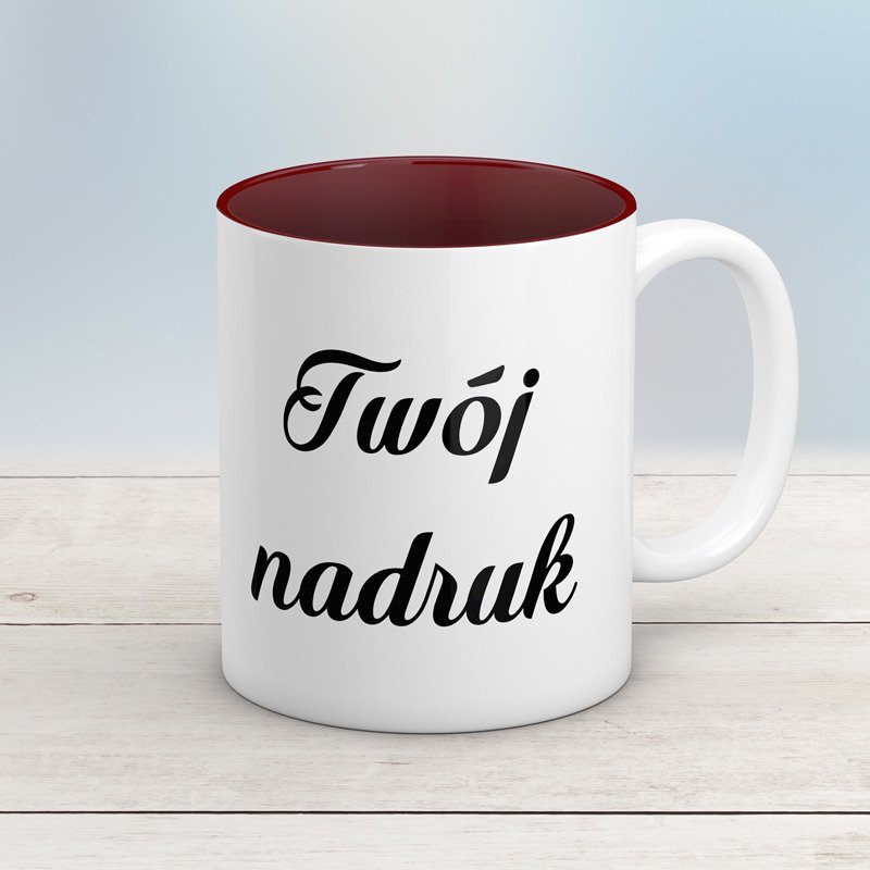 Kubek CLASSIC z brązowym wnętrzem z Twoim nadrukiem