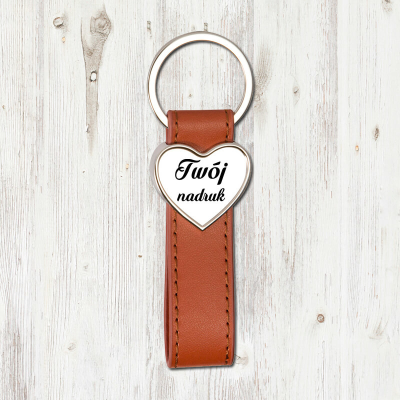Brelok na brązowym pasku z Twoim zdjęciem