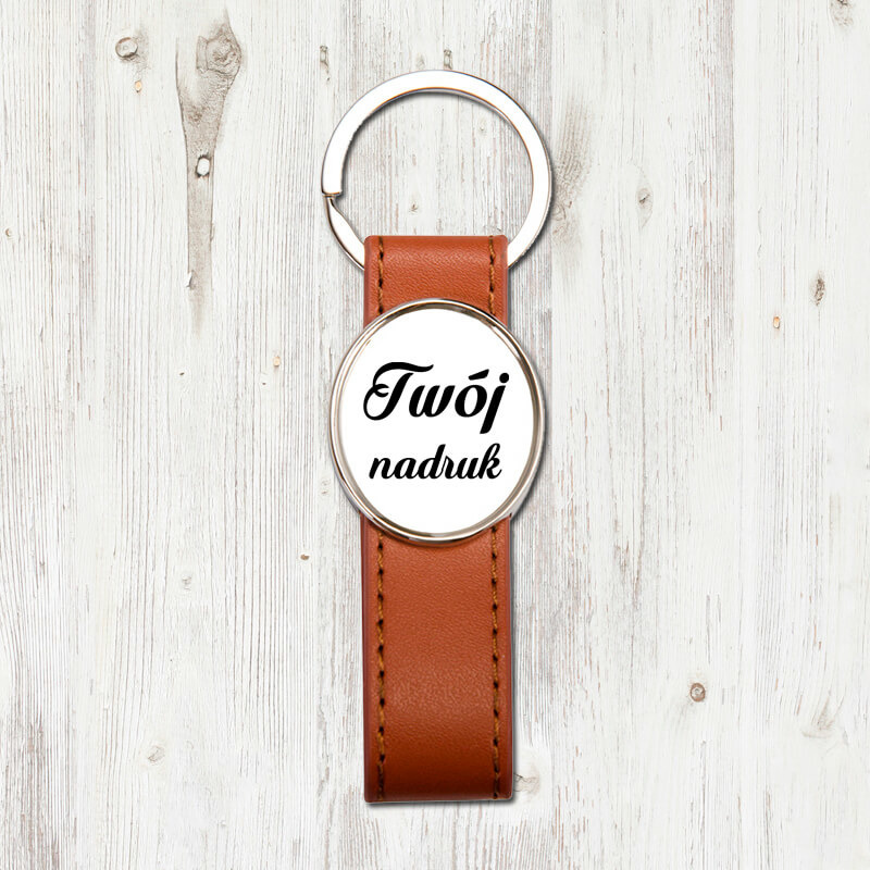 Brelok na brązowym pasku z Twoim zdjęciem