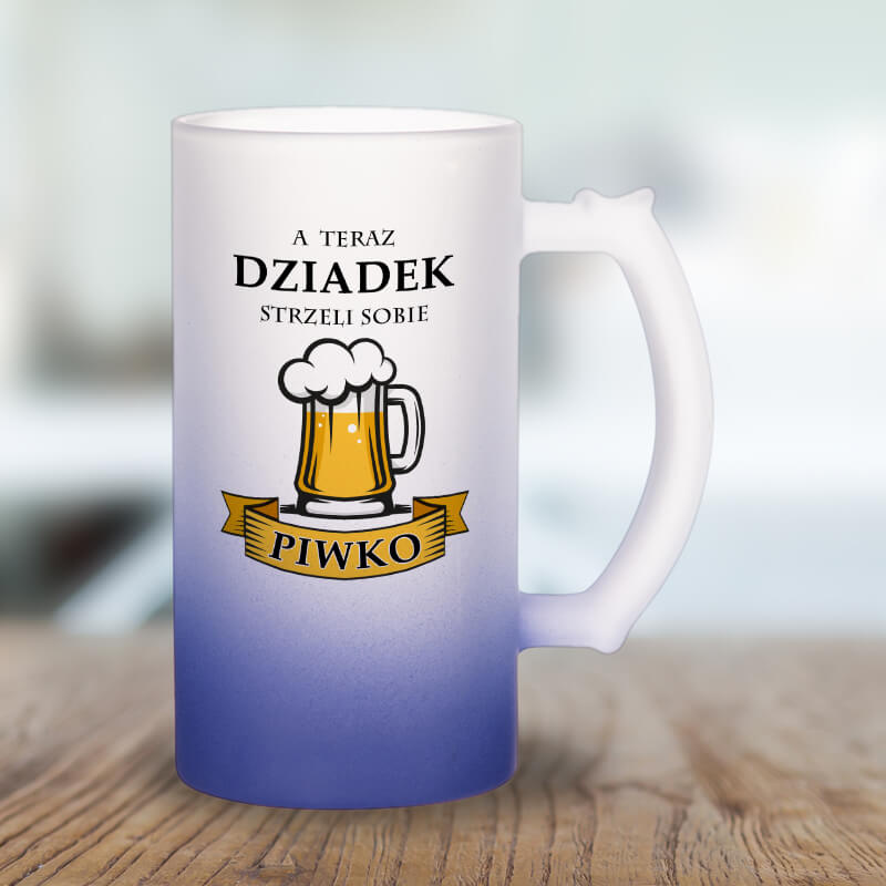 Kufel z mrożonego szkła - A teraz dziadek strzeli sobie piwko