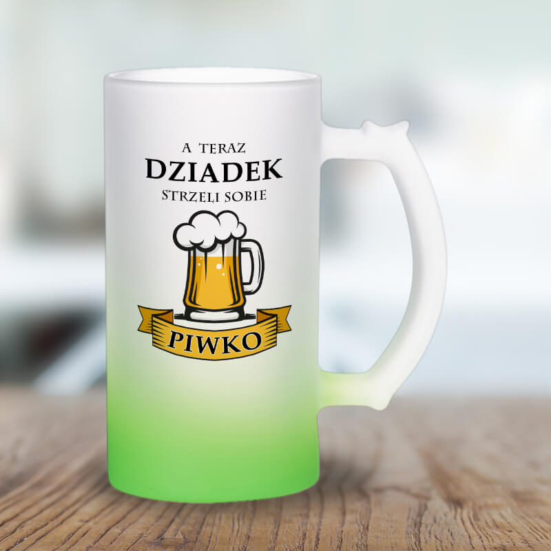 Kufel z mrożonego szkła - A teraz dziadek strzeli sobie piwko