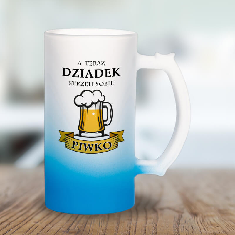 Kufel z mrożonego szkła - A teraz dziadek strzeli sobie piwko