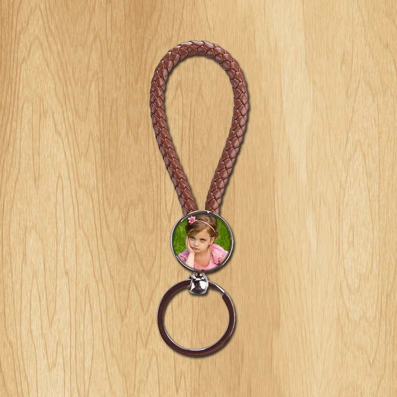 Brelok okrągły pleciony z Twoim zdjęciem