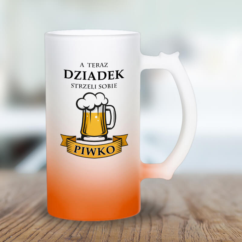 Kufel z mrożonego szkła - A teraz dziadek strzeli sobie piwko