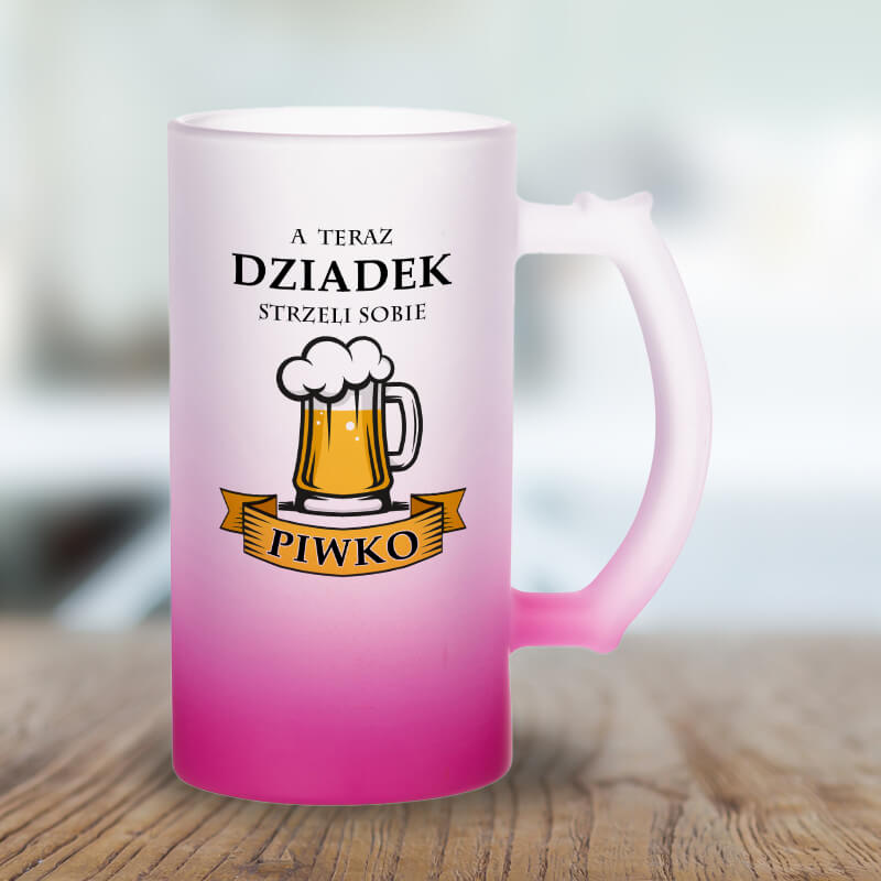 Kufel z mrożonego szkła - A teraz dziadek strzeli sobie piwko