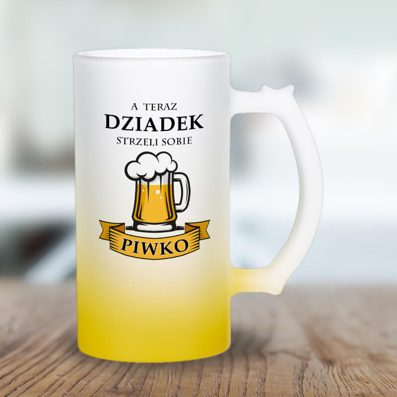 Kufel z mrożonego szkła - A teraz dziadek strzeli sobie piwko