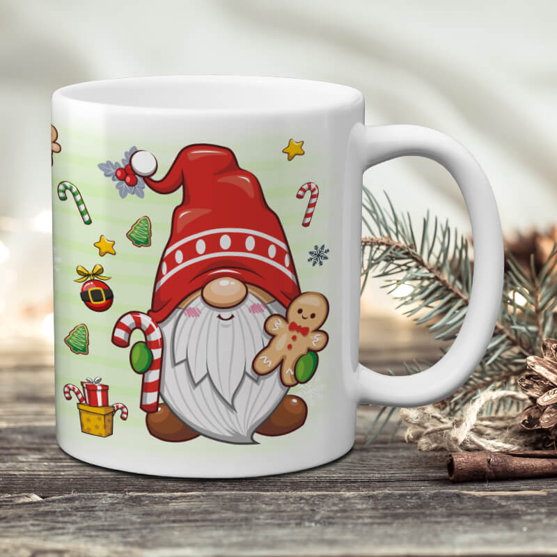 Świąteczny zestaw prezentowy - kubek z imieniem - herbata - Skrzat z piernikiem